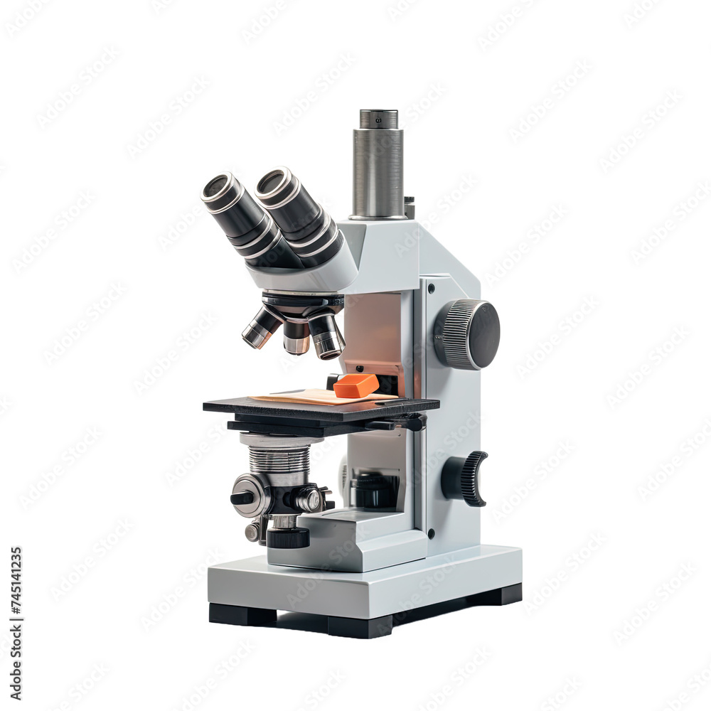 Microscope isolated on white or transparent background Microscope isolated on white or transparent background