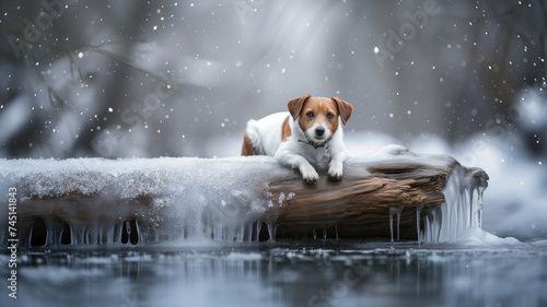 Winterwunderland mit treuem Begleiter