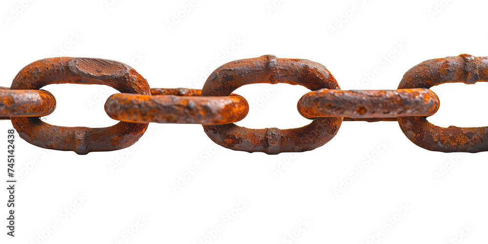 Rusty shipyard metal chain link isolated on white or transparent background Rusty shipyard metal chain link isolated on white or transparent background