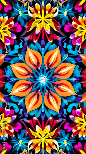 Colorful Abstract Floral  Capture the essence of spring with this vibrant floral pattern.