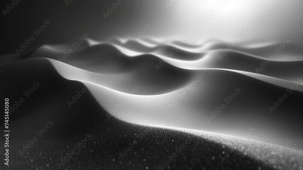 Naklejka premium Czarno-biała fotografia brokatowych wydm