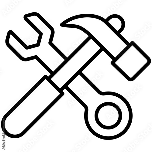 renovation black outline icon, use for modern concept, app, and web development.