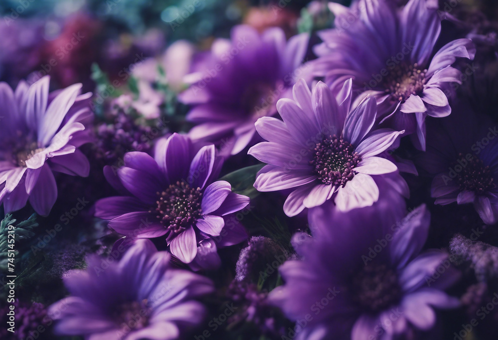 Summer floral composition Creative layout made with beautiful purple flowers cut out Summer floral composition Creative layout made with beautiful purple flowers cut out