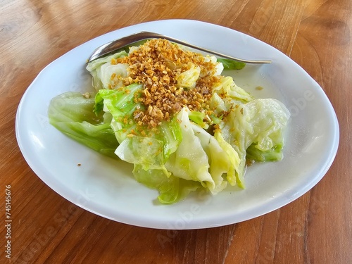 Cabbage stir fried with fish sauce