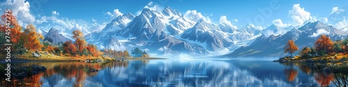16K Ultra Resolution Wallpaper, mountains and lake © Artem