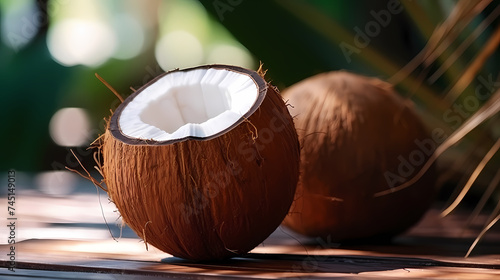Close view of fresh coconut