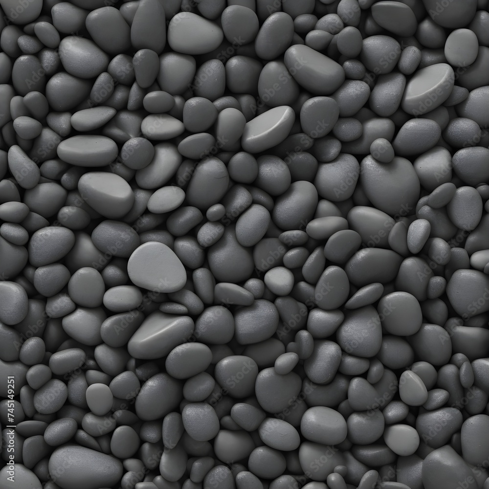 Seamless dark black pile of small stone pebbles background texture. Beautiful shiny zen gravel river rocks widescreen wallpaper repeat pattern. High resolution nature closeup abstract 3D rendering. Seamless dark black pile of small stone pebbles background texture. Beautiful shiny zen gravel river rocks widescreen wallpaper repeat pattern. High resolution nature closeup abstract 3D rendering.