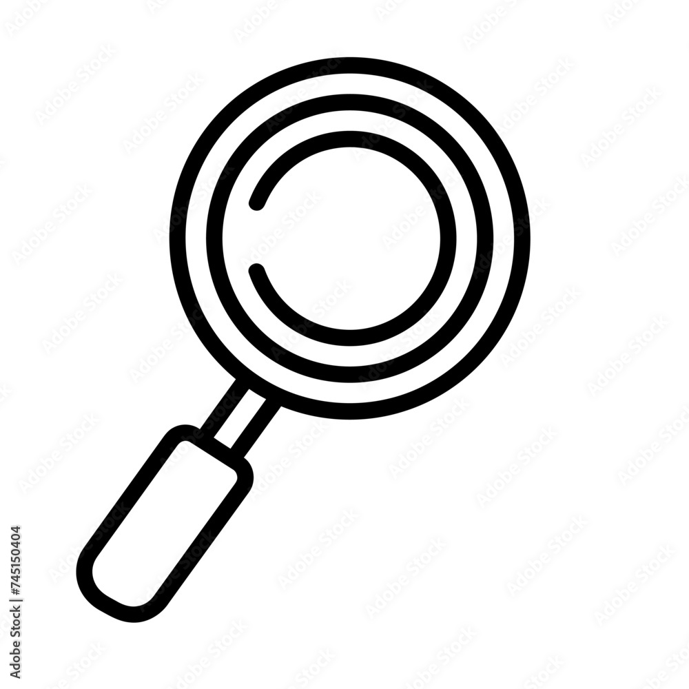 An icon of a Magnifying Glass outline vector An icon of a Magnifying Glass outline vector