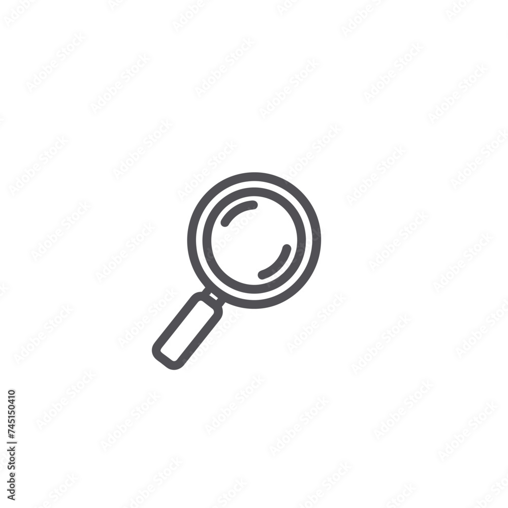 An icon of a Magnifying Glass outline vector An icon of a Magnifying Glass outline vector