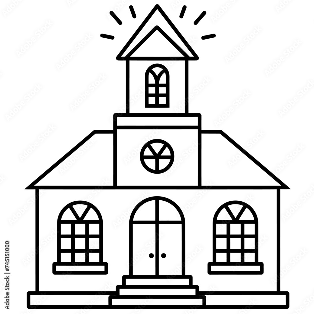 An icon of a School outline vector