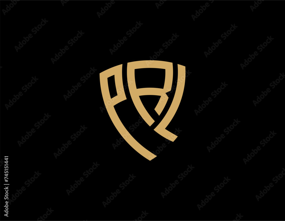 PRL creative letter shield logo design vector icon illustration