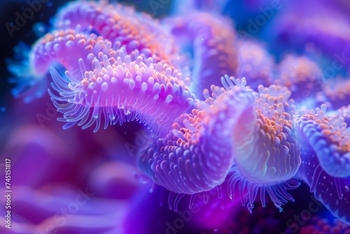 A vibrant and colorful underwater scene featuring exotic coral formations.