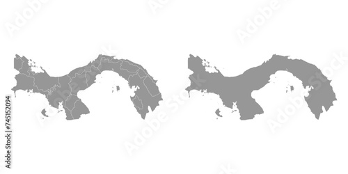 Panama map with administrative divisions. Vector illustration.