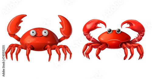 cartoon crab on a transparent background