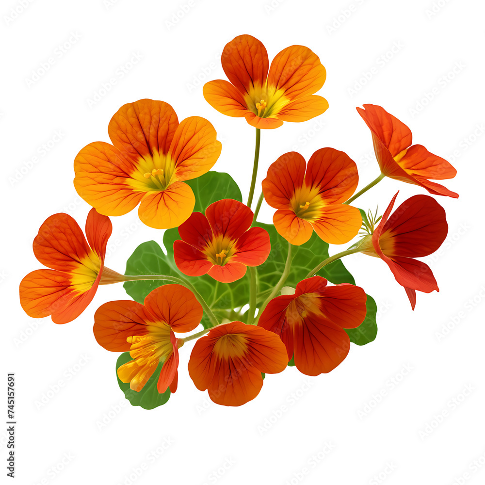 Nasturtium image isolated on a transparent background PNG photo