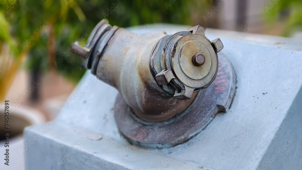 Close-ups of fire hydrants and nozzles for safety and protection Close-ups of fire hydrants and nozzles for safety and protection