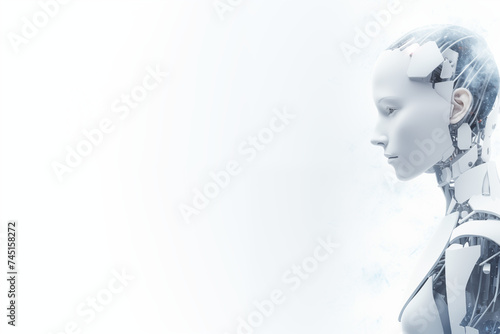 Wallpaper Mural AI Robot and Futuristic Background image Torontodigital.ca