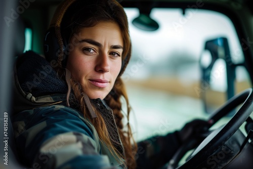 A female truck driver