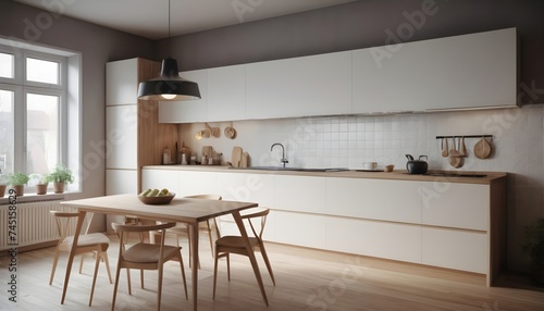 Modern Scandinavian Kitchen and Dining Room Design © Sumon