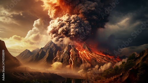 A powerful volcanic eruption © Katya