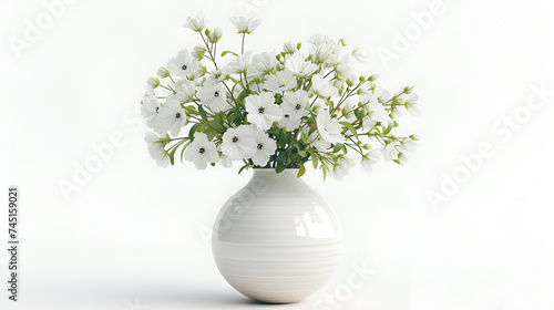 vase with beautiful white flowers  generative ai