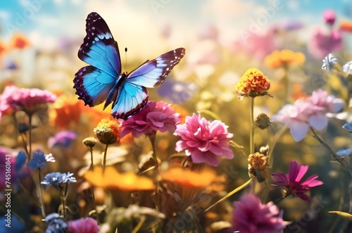 butterfly on flower.generative ai