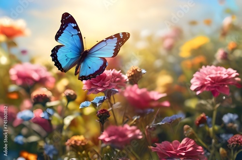 butterfly on a flower.generative ai