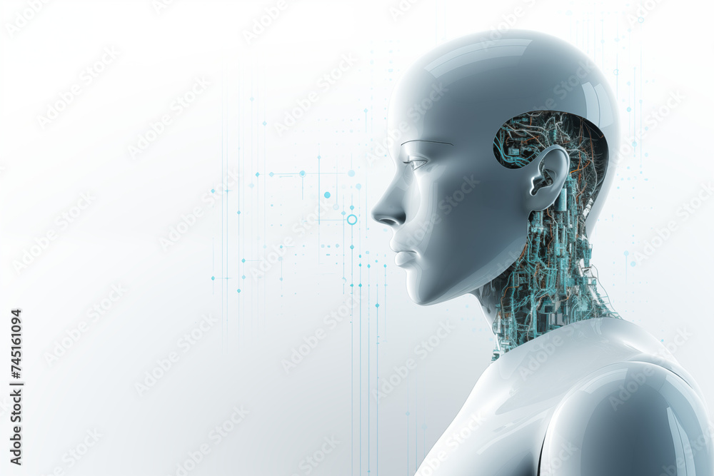 AI Robot and Futuristic Background image AI Robot and Futuristic Background image