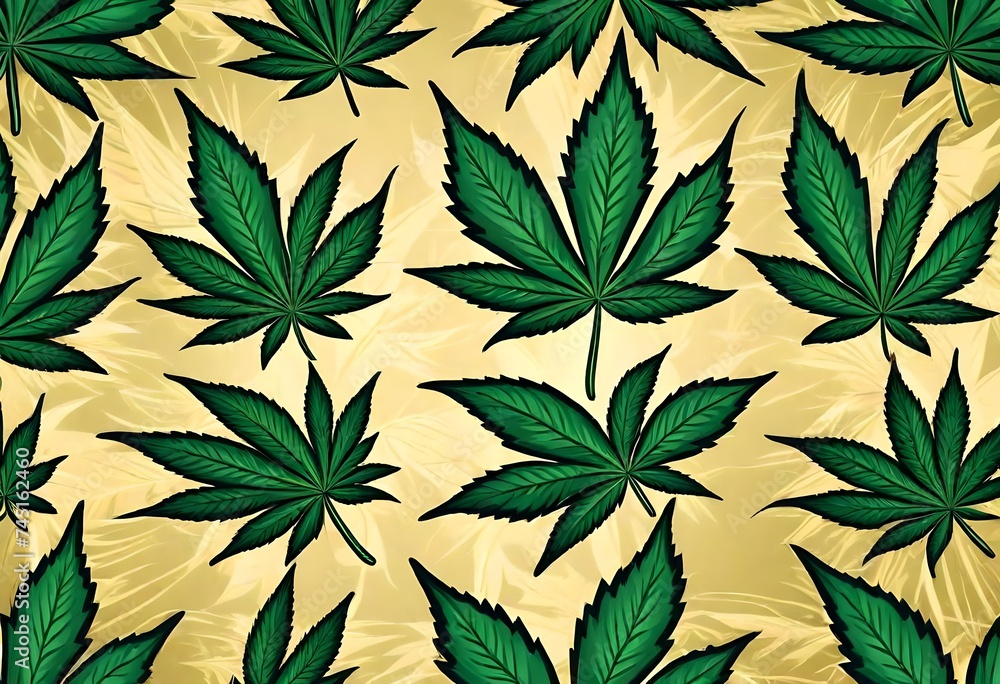 Weed leaves with skin background Weed leaves with skin background