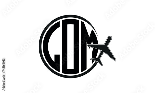 LOM three initial letter circle tour & travel agency logo design vector template. hajj Umrah agency, abstract, wordmark, business, monogram, minimalist, brand, company, flat, tourism agency, tourist