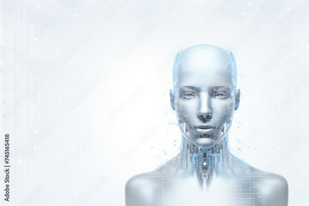 AI Robot and Futuristic Background image AI Robot and Futuristic Background image