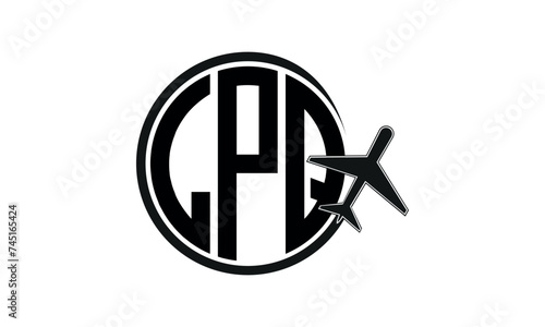 LPQ three initial letter circle tour & travel agency logo design vector template. hajj Umrah agency, abstract, wordmark, business, monogram, minimalist, brand, company, flat, tourism agency, tourist