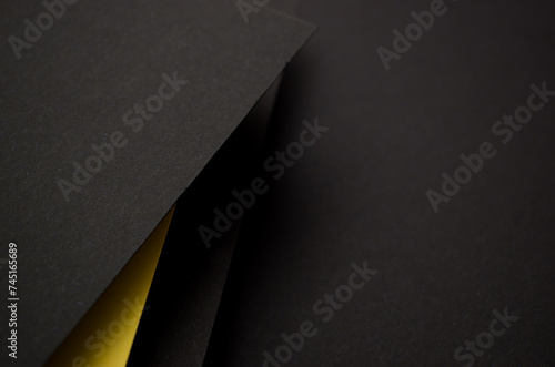 Black and yellow 3d background, copy space