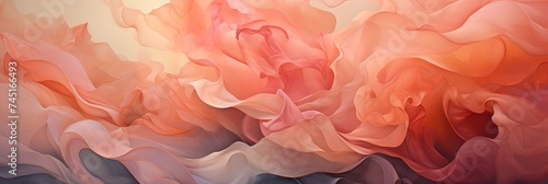 Abstract creative texture background from thin flowing fabric painted in Peach Fuzz colors