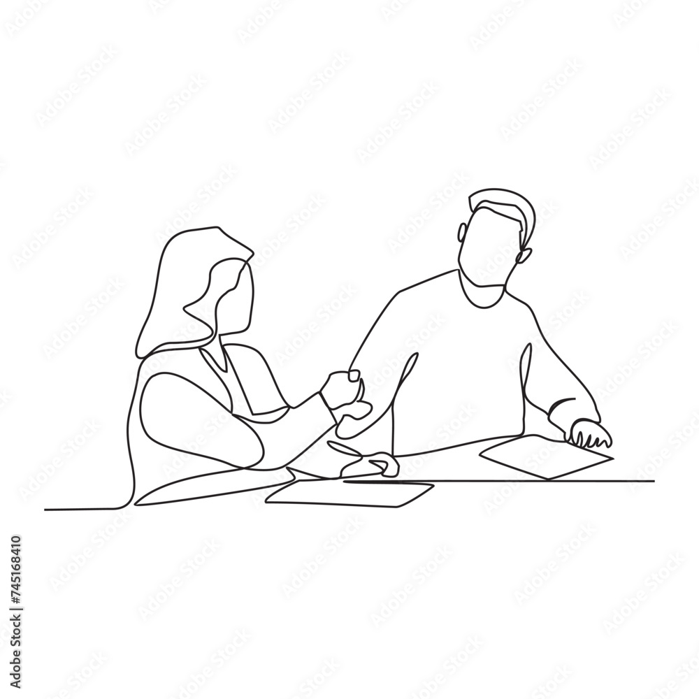One continuous line drawing of Handshake of two businessmen, partnership concept, Shaking hands to seal a deal. Vector illustration business deal activity in simple linear style vector concept. One continuous line drawing of Handshake of two businessmen, partnership concept, Shaking hands to seal a deal. Vector illustration business deal activity in simple linear style vector concept.