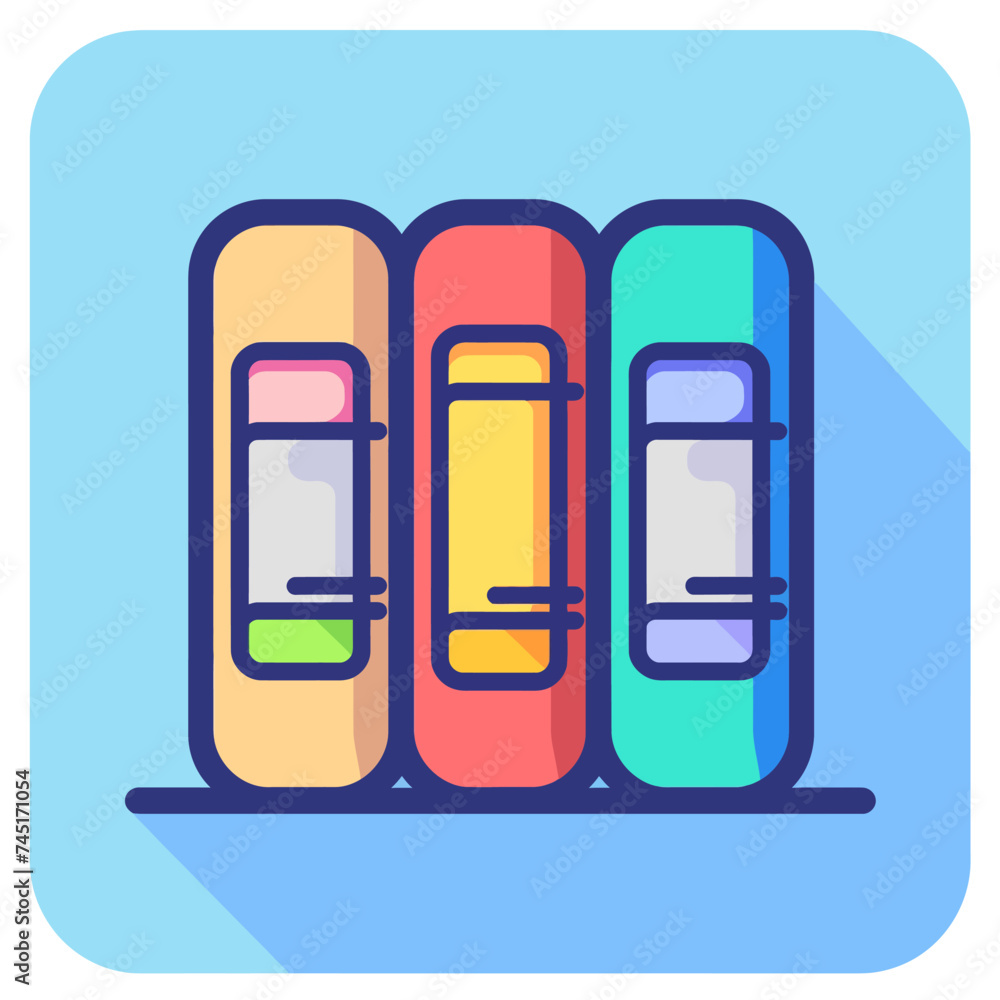 an icon of a Library Books simple color an icon of a Library Books simple color