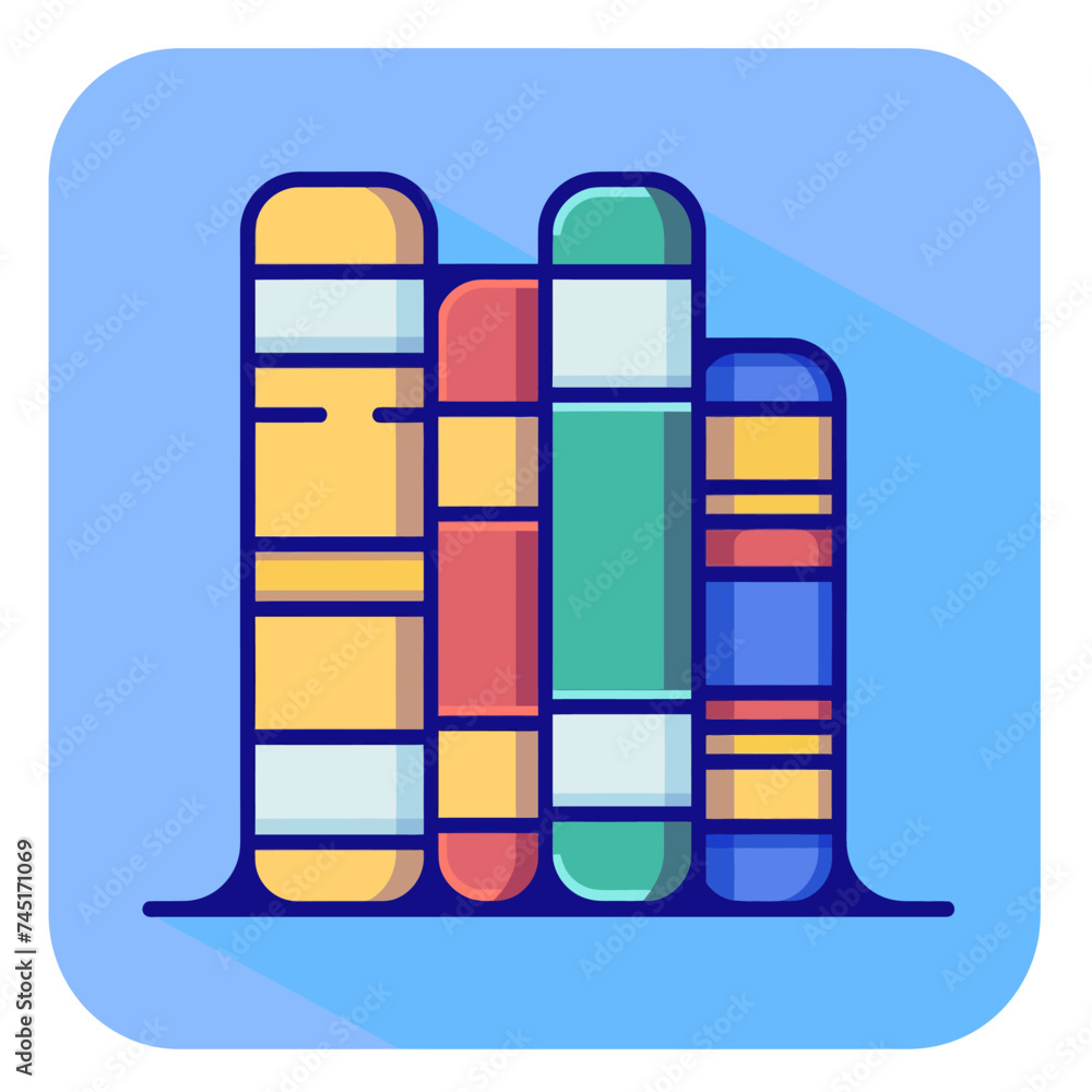 an icon of a Library Books simple color an icon of a Library Books simple color