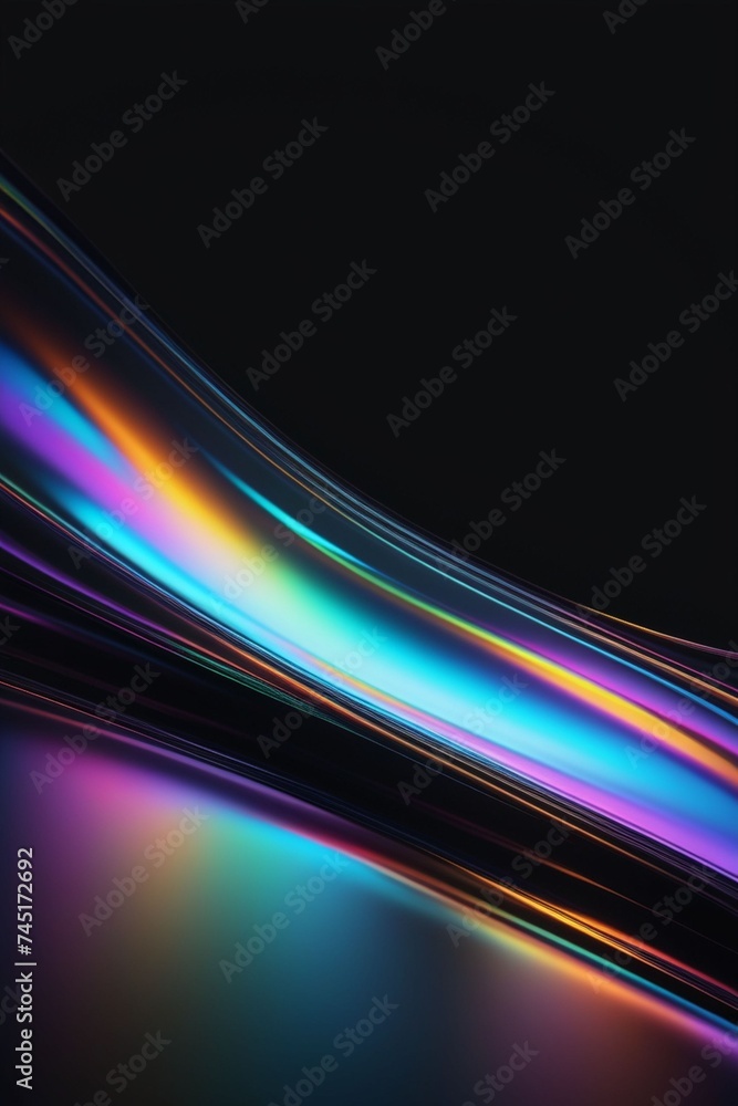 Abstract silky and shiny waves on a dark background, vertical composition Abstract silky and shiny waves on a dark background, vertical composition