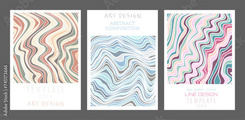 Background of wavy lines. Abstract template for the cover, interior, banners, posters, flyers. The idea of product packaging, print and design creativity