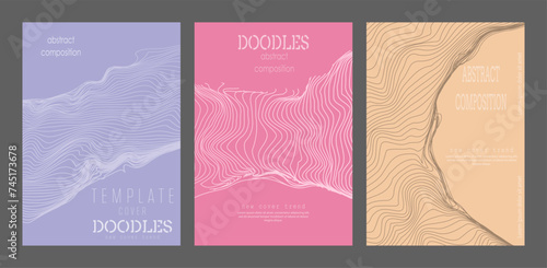 Scribbles. Template for abstract trending covers, banners, posters, brochures, magazines. Modern creative catalog idea, interior and decor design