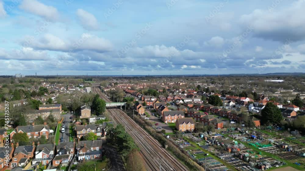 Best Aerial View of British City Stevenage During Cloudy Day Best Aerial View of British City Stevenage During Cloudy Day