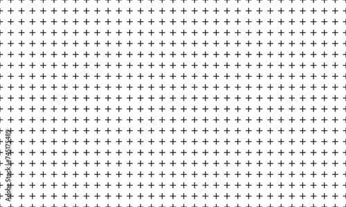 Seamless background pattern from geometric shapes. The pattern is evenly filled with black plus sign. vector design