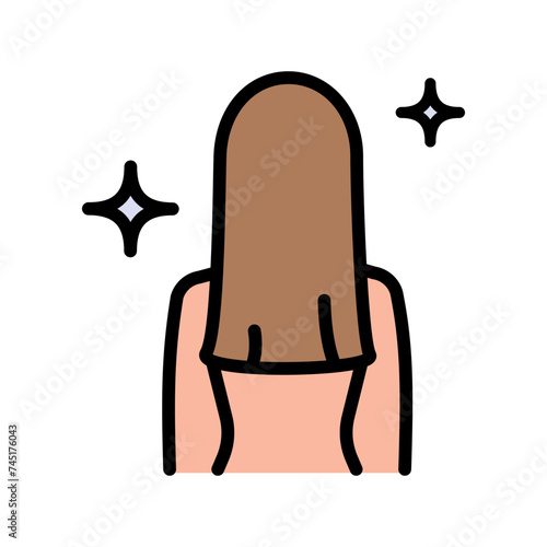 Hair dress keratin cost color icon vector. Hair dress keratin cost sign. Hair straightener icon for hair. Isolated simple symbol