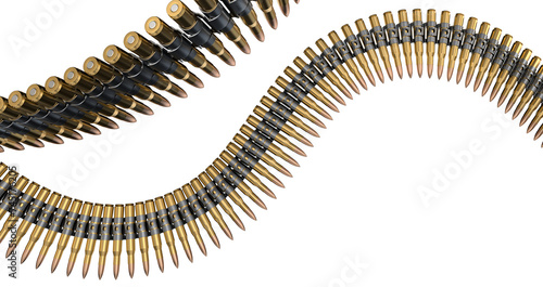 Canvas Print bullets in ammo belt 3d illustration render