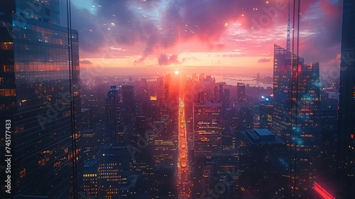 Editorial take on the futuristic cityscapes at twilight - (3)