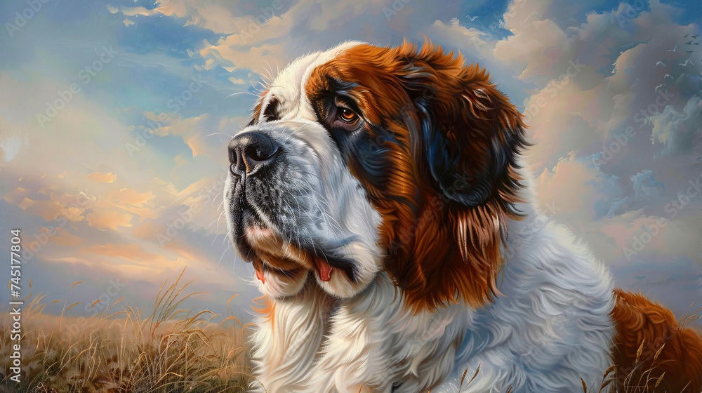 the noble and gentle demeanor of a Saint Bernard