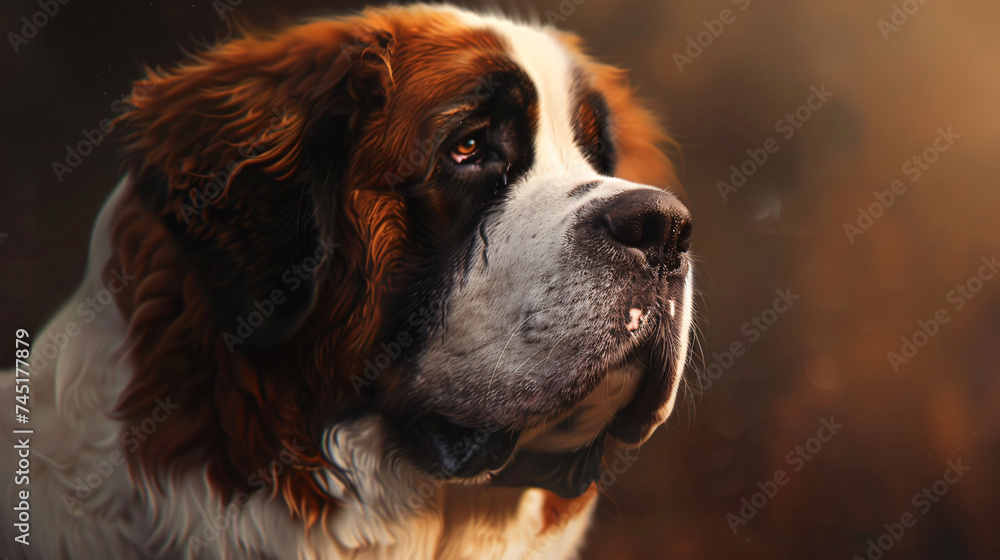 the noble and gentle demeanor of a Saint Bernard