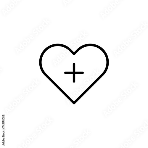 add to favorite icon , heart plus line icon - save icon add favorites web sign