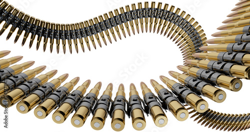 Valokuva bullets in ammo belt 3d illustration render