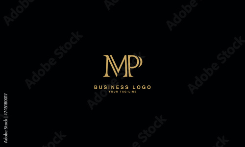 MP, PM, M, P, Abstract Letters Logo Monogram